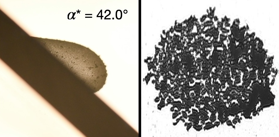 Hot liquid marbles stability and adhesion figure