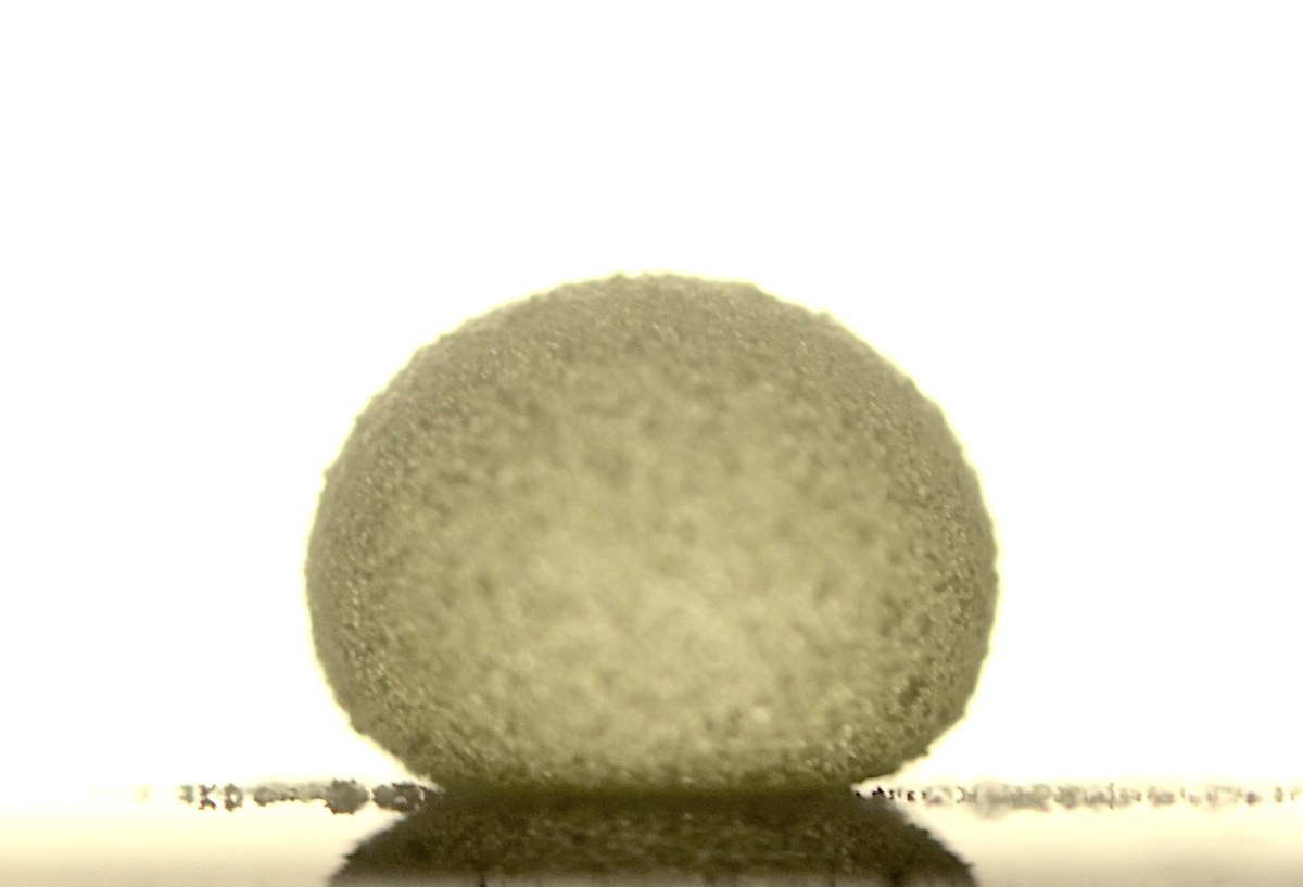 Liquid marble coated with particles
